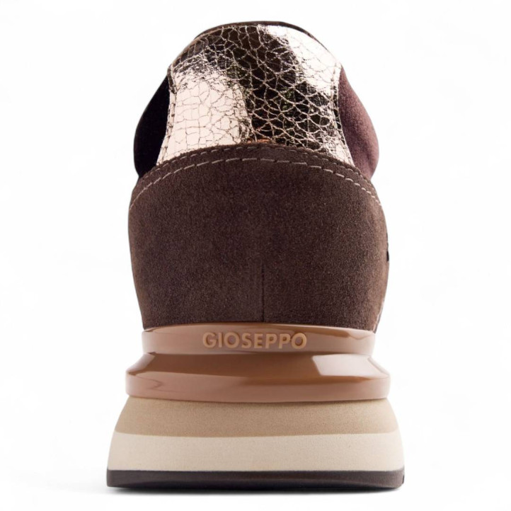 Zapatillas cuña Gioseppo landfall marrones con cuña interior - Querol online