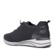 Zapatillas cuña Treintas negras con panel trasero efecto serpiente - Querol online