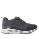 Zapatillas cuña Treintas negras con panel trasero efecto serpiente - Querol online