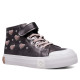 Zapatillas Conguitos plateadas con corazones rosas cordones elásticos y cierre con velcro - Querol online