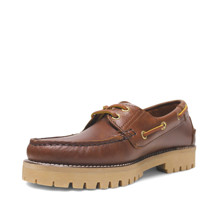 Zapatos planos Redlove amaya marrón estilo náutico de piel - Querol online