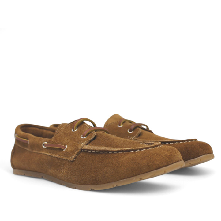Zapatos planos Redlove maite marrones estilo náutico de ante - Querol online