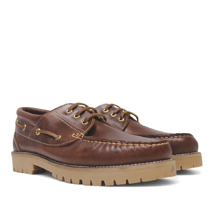 Zapatos vestir Lobo kalahari marrones de estilo náutico de piel - Querol online