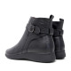 Botines planos Treintas negros con hebilla lateral y detalles efecto serpiente - Querol online