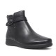 Botines planos Treintas negros con hebilla lateral y detalles efecto serpiente - Querol online