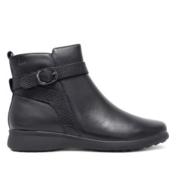 Botins plans Treintas negres amb sivella lateral i detalls efecte serp