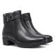 Botines tacón Treintas negros con doble costura lateral y hebilla decorativa - Querol online