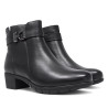 Botines tacón Treintas negros con doble costura lateral y hebilla decorativa