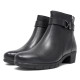 Botines tacón Treintas negros con doble costura lateral y hebilla decorativa - Querol online