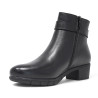 Botines tacón Treintas negros con doble costura lateral y hebilla decorativa