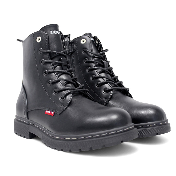 Botines Levi's catherine negros de estilo militar con logo trasero - Querol online