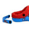 Zapatillas casa Cerda rojas y azules de spiderman estilo zueco con borreguillo