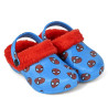 Zapatillas casa Cerda rojas y azules de spiderman estilo zueco con borreguillo