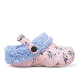 Zapatillas casa Cerda rosas y lilas de bluey estilo zueco con borreguito