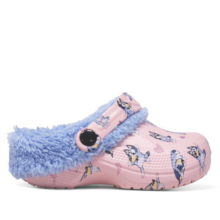 Zapatillas casa Cerda rosas y lilas de bluey estilo zueco con borreguito - Querol online