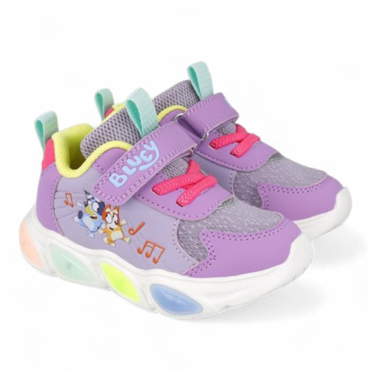 Zapatillas deporte Garvalin 251856 lilas con luces de bluey - Querol online