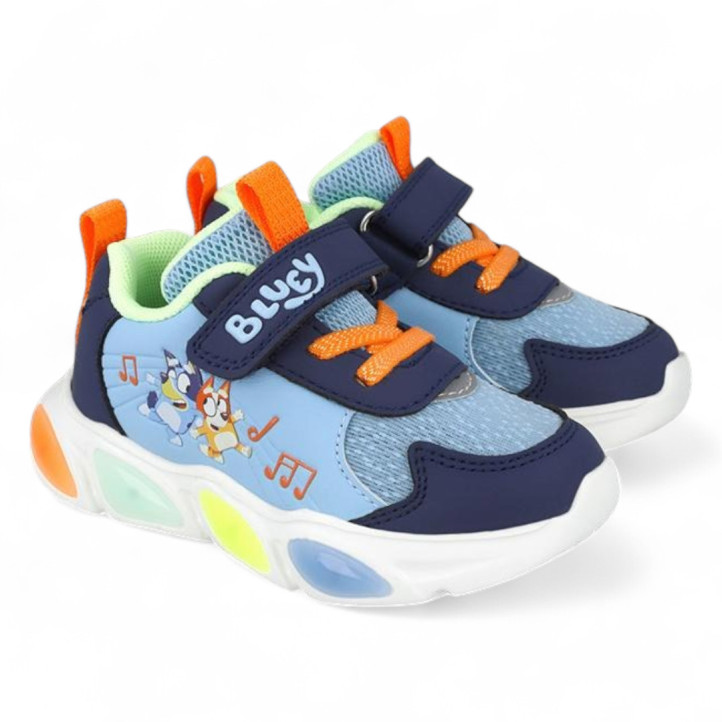 Zapatillas deporte Garvalin 251856 azules con luces de bluey - Querol online