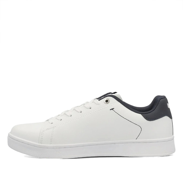 Zapatos sport GAS blancas y negras con pespunte negro en el lateral y panel trasero - Querol online