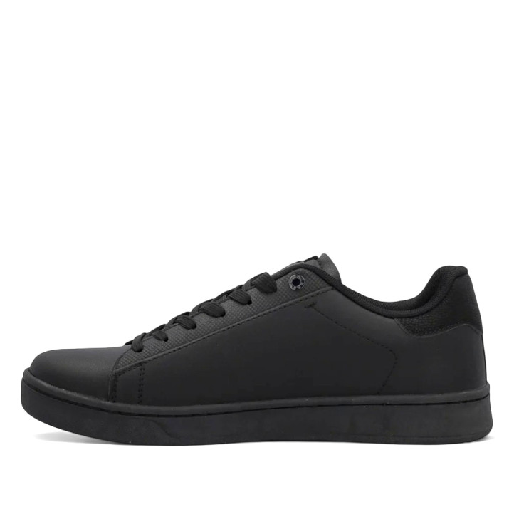 Zapatos sport GAS totalmente negras con pespunte negro en el lateral y panel trasero - Querol online