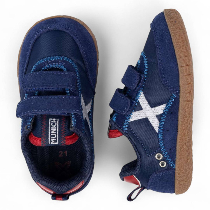 Zapatillas deporte Munich baby koda 19 azul marino con detalles rojos respetuosas - Querol online