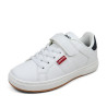 Zapatillas deporte Levi's piper jr blancas con panel trasero azul y suela caramelo