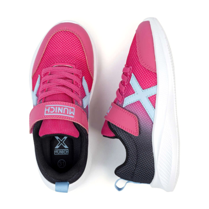 Zapatillas deporte Munich mini leta 05 rosas con degradado negro - Querol online