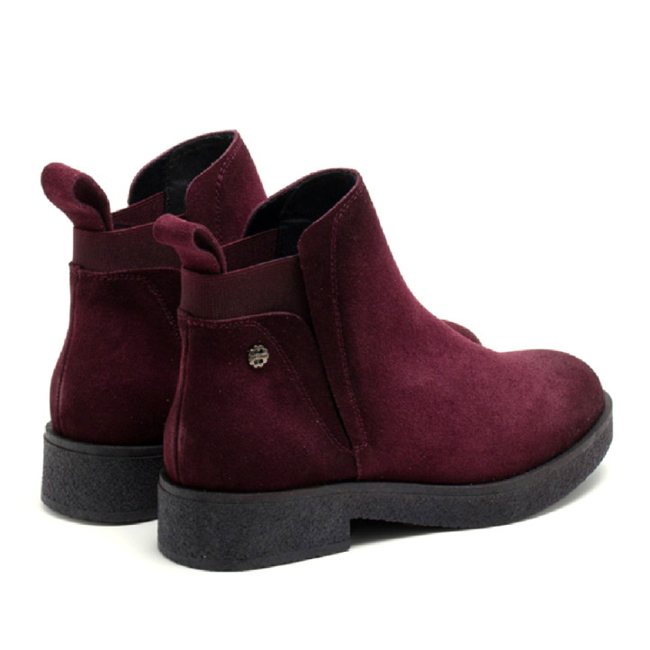 BOTINES DE PIEL BURDEOS CON ELÁSTICOS ANNA PORRONET - Querol online