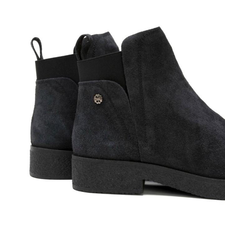 BOTINES DE PIEL CARBON CON ELÁSTICOS ANNA PORRONET - Querol online