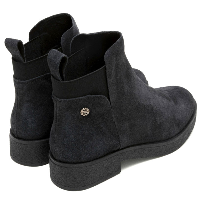 BOTINES DE PIEL CARBON CON ELÁSTICOS ANNA PORRONET - Querol online