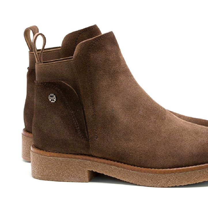 BOTINES DE PIEL MOKA CON ELÁSTICOS ANNA PORRONET - Querol online