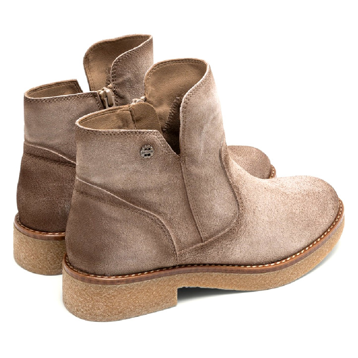 BOTINES DE PIEL ARENA CON CREMALLERA ADELE PORRONET - Querol online