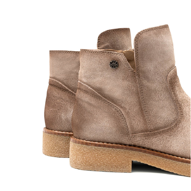 BOTINES DE PIEL ARENA CON CREMALLERA ADELE PORRONET - Querol online