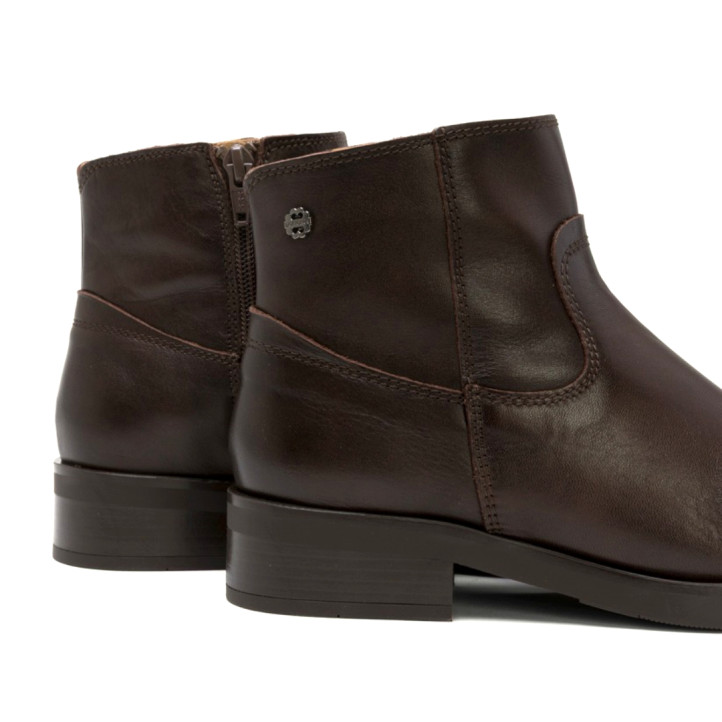 BOTINES DE PIEL MOKA CON CREMALLERA BÁRBARA PORRONET - Querol online