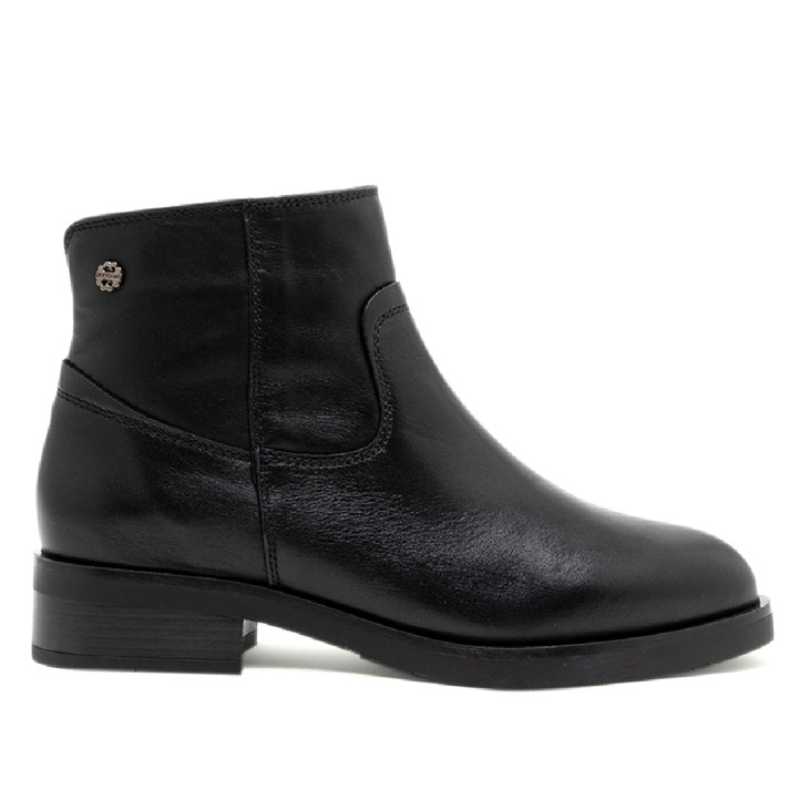 BOTINES DE PIEL NEGROS CON CREMALLERA BÁRBARA PORRONET - Querol online