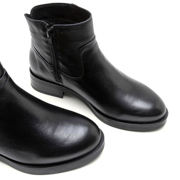 BOTINES DE PIEL NEGROS CON CREMALLERA BÁRBARA PORRONET - Querol online