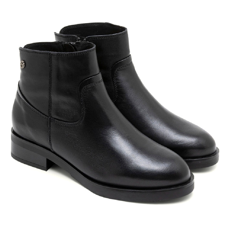 BOTINES DE PIEL NEGROS CON CREMALLERA BÁRBARA PORRONET - Querol online