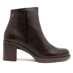 BOTINES DE PIEL DE TACÓN MOKA RANIA PORRONET - Querol online