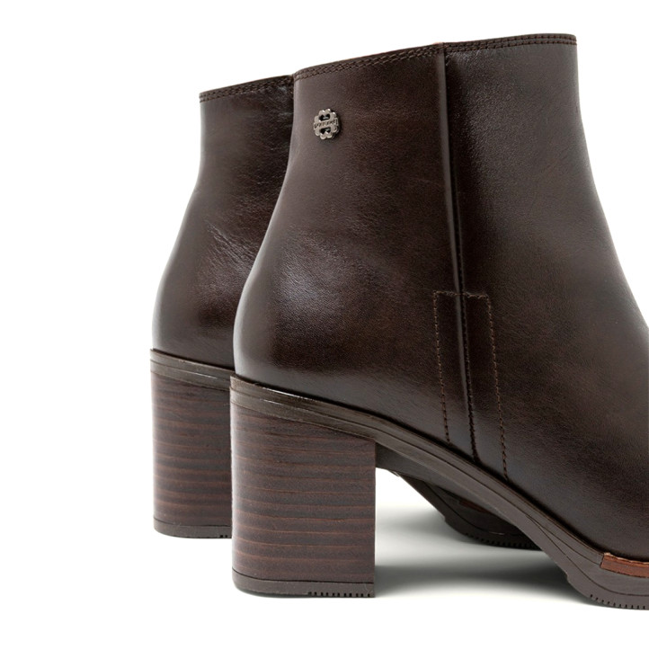 BOTINES DE PIEL DE TACÓN MOKA RANIA PORRONET - Querol online