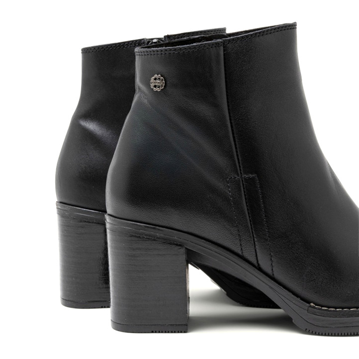 BOTINES DE PIEL DE TACÓN NEGRO RANIA PORRONET - Querol online