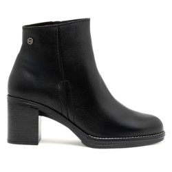 BOTINES DE PIEL DE TACÓN NEGRO RANIA PORRONET - Querol online