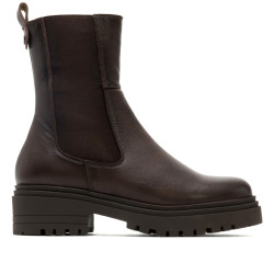 BOTINES DE PIEL MOKA CON ELÁSTICOS CAROL PORRONET - Querol online