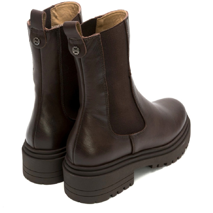 BOTINES DE PIEL MOKA CON ELÁSTICOS CAROL PORRONET - Querol online