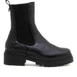 BOTINES DE PIEL NEGROS CON ELÁSTICOS CAROL PORRONET - Querol online