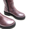 BOTINES DE PIEL METALIZADA BURDEOS CON CREMALLERA CINTIA PORRONET