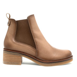 BOTINES DE PIEL TAUPE CON ELÁSTICOS DAFNE PORRONET - Querol online