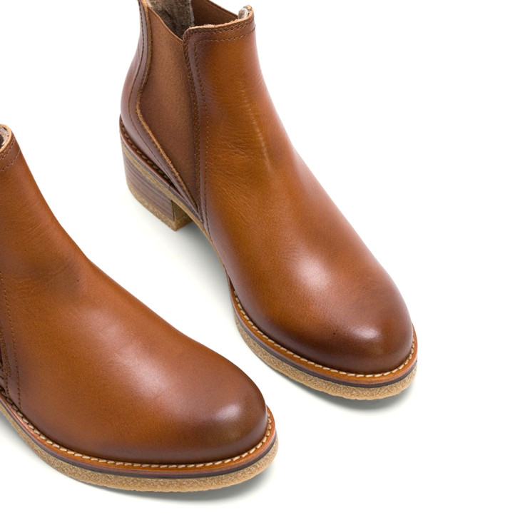 BOTINES DE PIEL CUERO CON ELÁSTICOS DAFNE PORRONET - Querol online