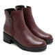 BOTINES DE PIEL BURDEOS CON CREMALLERA DELIA PORRONET - Querol online