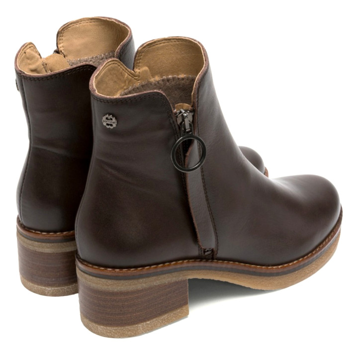 BOTINES DE PIEL MOKA CON CREMALLERA DELIA PORRONET - Querol online