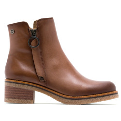 BOTINES DE PIEL TAUPE CON CREMALLERA DELIA PORRONET - Querol online