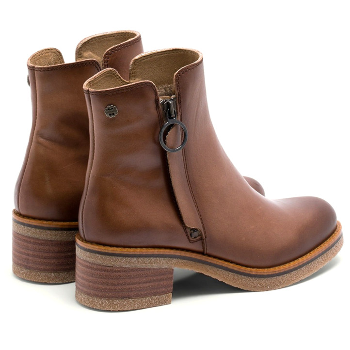 BOTINES DE PIEL TAUPE CON CREMALLERA DELIA PORRONET - Querol online